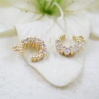 Diy Copper Plating 14K Thick Gold White Diamond Moon Pendant Bracelet Necklace Earring Material Pendant main image 3