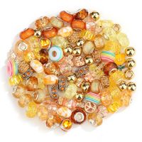 100 Pcs Set Acrylic-Based Resin Alloy Rainbow Patch Big Hole Beads Set Amazon Girls' Jewelry Wholesale sku image 6