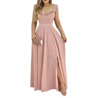Women's Swing Dress Simple Style V Neck Ruffles Sleeveless Solid Color Maxi Long Dress Daily main image 2