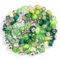 100 Pcs Set Acrylic-Based Resin Alloy Rainbow Patch Big Hole Beads Set Amazon Girls' Jewelry Wholesale main image 3