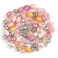 100 Pcs Set Acrylic-Based Resin Alloy Rainbow Patch Big Hole Beads Set Amazon Girls' Jewelry Wholesale sku image 7