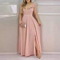 Women's Swing Dress Simple Style V Neck Ruffles Sleeveless Solid Color Maxi Long Dress Daily main image 5