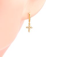 1 Paire Style Simple Style Classique Couleur Unie Incruster Argent Sterling Gemme Boucles D'oreilles main image 5