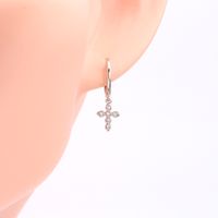 1 Paire Style Simple Style Classique Couleur Unie Incruster Argent Sterling Gemme Boucles D'oreilles main image 6