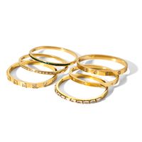 IG Style Geometric Stainless Steel 18K Gold Plated Zircon Bangle In Bulk main image 2