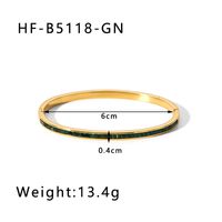 IG Style Geometric Stainless Steel 18K Gold Plated Zircon Bangle In Bulk sku image 6