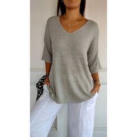 Women's Sweater 3/4 Length Sleeve Sweaters & Cardigans Simple Style Solid Color main image 5