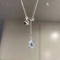 Plata Esterlina Dulce Gotitas De Agua Enchapado Embutido Diamantes De Imitación Circón Collar sku image 1