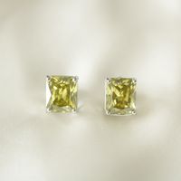 1 Paire Style Simple Carré Placage Incruster Le Cuivre Zircon Boucles D'Oreilles main image 3