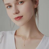 Sterling Silver Simple Style Geometric Plating Necklace sku image 1