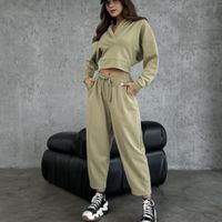 Daily Women's Simple Style Solid Color Spandex Pants Sets Pants Sets main image 6