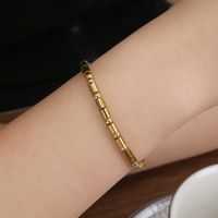 Stainless Steel Simple Style Classic Style Geometric Beaded Bracelets main image 1