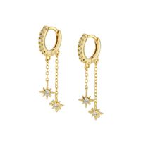 1 Paire Style IG Style Simple Star Incruster Le Cuivre Zircon Boucles D'oreilles main image 1