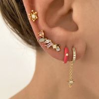 1 Pair IG Style Simple Style Star Inlay Copper Zircon Drop Earrings main image 4