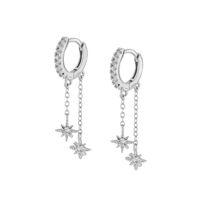 1 Pair IG Style Simple Style Star Inlay Copper Zircon Drop Earrings sku image 1