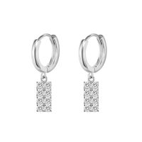 1 Paire Style Simple Brillant Géométrique Incruster Le Cuivre Zircon Boucles D'oreilles sku image 2