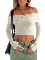 Women's T-shirt Long Sleeve Sweaters & Cardigans Streetwear Solid Color sku image 3
