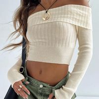 Women's T-shirt Long Sleeve Sweaters & Cardigans Streetwear Solid Color main image 1
