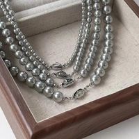 Elegant Simple Style Round Artificial Pearl Alloy Beaded Plating Women's Necklace main image 1