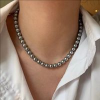 Elegant Simple Style Round Artificial Pearl Alloy Beaded Plating Women's Necklace main image 3