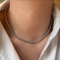 Elegant Simple Style Round Artificial Pearl Alloy Beaded Plating Women's Necklace sku image 1