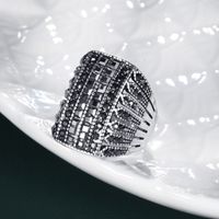 Vintage Style Geometric Alloy Plating Artificial Crystal Unisex Rings 1 Piece main image 6