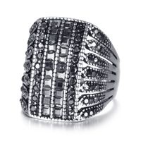 Vintage Style Geometric Alloy Plating Artificial Crystal Unisex Rings 1 Piece main image 3
