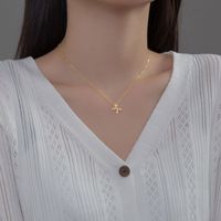 Sterling Silver Basic Simple Style Classic Style Bow Knot Inlay Zircon Pendant Necklace main image 1