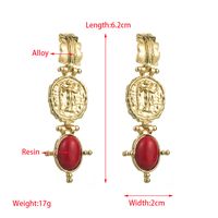 1 Pair Elegant Retro Luxurious Oval Inlay Alloy Resin Resin Gold Plated Drop Earrings main image 2