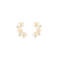 1 Pair Fairy Style Sweet Simple Style Flower Inlay Copper Zircon 18K Gold Plated Ear Cuffs main image 3