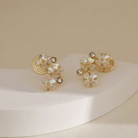 1 Pair Fairy Style Sweet Simple Style Flower Inlay Copper Zircon 18K Gold Plated Ear Cuffs main image 1