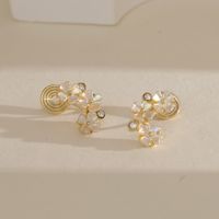 1 Pair Fairy Style Sweet Simple Style Flower Inlay Copper Zircon 18K Gold Plated Ear Cuffs main image 6