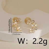 1 Pair Fairy Style Sweet Simple Style Flower Inlay Copper Zircon 18K Gold Plated Ear Cuffs sku image 1