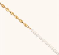 Titanium Steel 18K Gold Plated Simple Style Classic Style Beaded Plating Pearl Bracelets Necklace main image 4