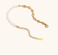 Titanium Steel 18K Gold Plated Simple Style Classic Style Beaded Plating Pearl Bracelets Necklace main image 2