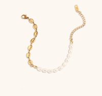 Titanium Steel 18K Gold Plated Simple Style Classic Style Beaded Plating Pearl Bracelets Necklace main image 5
