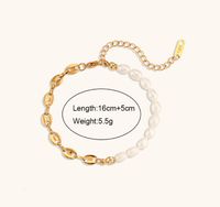 Titanium Steel 18K Gold Plated Simple Style Classic Style Beaded Plating Pearl Bracelets Necklace main image 9