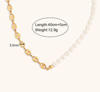 Titanium Steel 18K Gold Plated Simple Style Classic Style Beaded Plating Pearl Bracelets Necklace main image 6