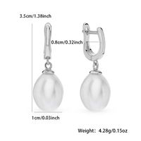 1 Pair Elegant Vacation Solid Color Plating Inlay Sterling Silver Artificial Pearls White Gold Plated Drop Earrings main image 2