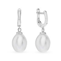 1 Pair Elegant Vacation Solid Color Plating Inlay Sterling Silver Artificial Pearls White Gold Plated Drop Earrings main image 5