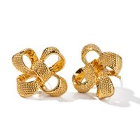 1 Pair Simple Style Classic Style Bow Knot Plating Copper Alloy 18K Gold Plated Ear Studs main image 5