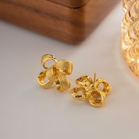 1 Pair Simple Style Classic Style Bow Knot Plating Copper Alloy 18K Gold Plated Ear Studs main image 3