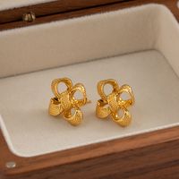 1 Pair Simple Style Classic Style Bow Knot Plating Copper Alloy 18K Gold Plated Ear Studs main image 4