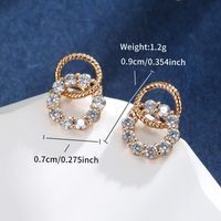 1 Pair Fairy Style Elegant Lady Cross Round Heart Shape Plating Inlay Copper Alloy Rhinestones Ear Studs main image 5