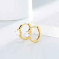 1 Pair Elegant Simple Style Round Sterling Silver Plating Inlay Artificial Gemstones White Gold Plated Gold Plated Earrings main image 8