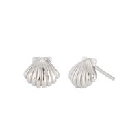1 Pair Basic Streetwear Scallop Sterling Silver Plating Ear Studs main image 3