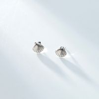 1 Pair Basic Streetwear Scallop Sterling Silver Plating Ear Studs main image 10