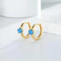1 Pair Ins Style Circle Sterling Silver Plating Inlay Zircon Earrings main image 8