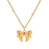 Stainless Steel 18K Gold Plated Simple Style Classic Style Butterfly Plating Pendant Necklace main image 5
