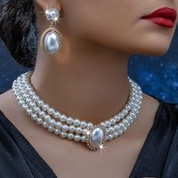 Elegant Luxurious Solid Color Plastic Plating Inlay Pearl 14K Gold Plated Women's Jewelry Set main image 1